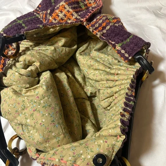 Women’s Oversized Bohemian Handbag Purse Cloth Plaid Unique Hippie - Picture 13 of 15